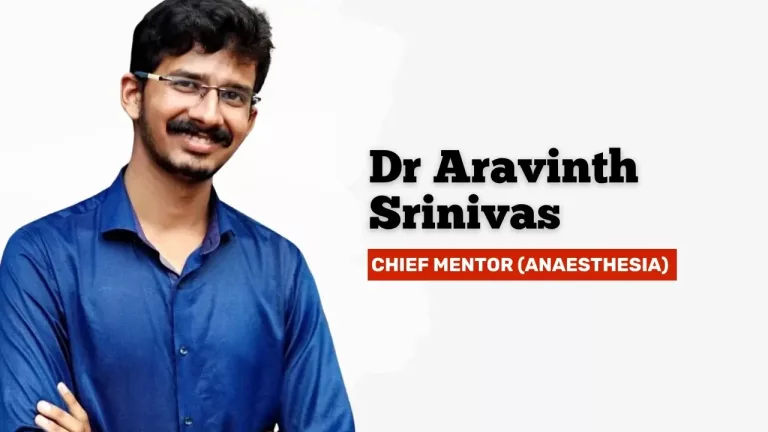Chief mentor of our anaesthesia team is Dr Aravinth Srinivas